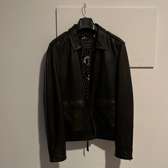 All Saints Leather Mens Jacket XL
